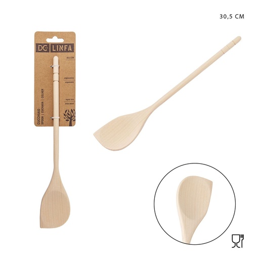 [0228790] Cuchara de madera 30.5cm para cocina