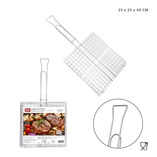 [0228661] Parrilla barbacoa 25x25x49cm para cocinar en exteriores