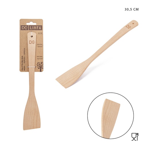 [0228743] Espátula oblicua de madera 30.5X5.5CM - Utensilios de cocina