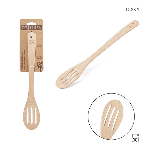 [0228744] Cuchara perforada grande de madera 30.5X5.5CM - Utensilios de cocina