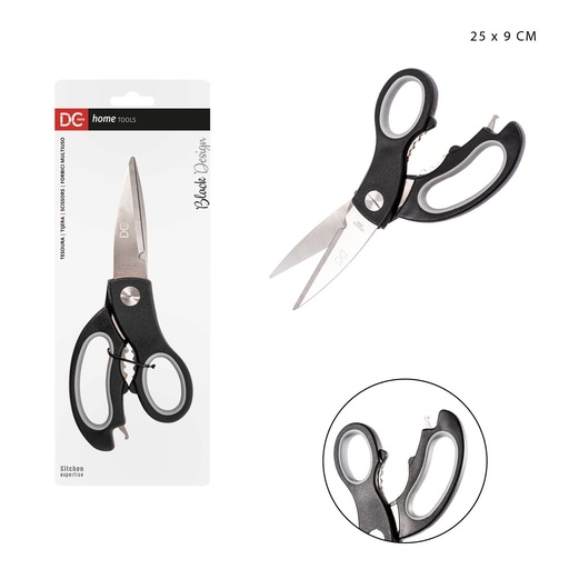 [0229256] Tijera multiusos diseño negro 23x9.5cm - Herramientas