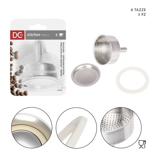 [0229591] Juntas + filtro + embudo para cafetera de 6 tazas - Accesorios de cocina