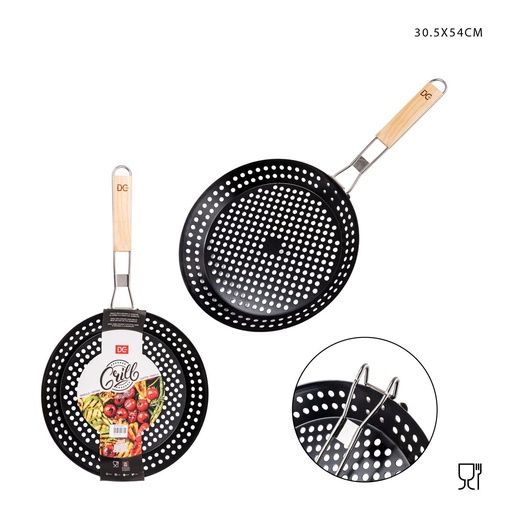 [0229565] Sartén perforada BBQ 30.5x54cm - Utensilios de cocina