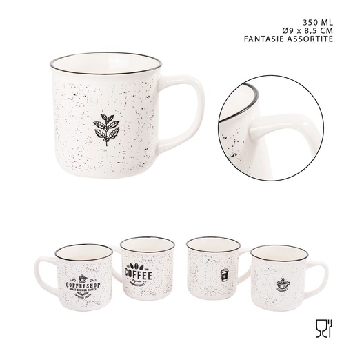 [0229813] Taza mug de porcelana 350ml para bebidas calientes