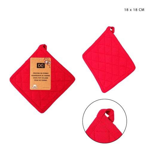 [0229864] Agarrador de cocina cuadrado rojo 18x18CM - Accesorios de cocina
