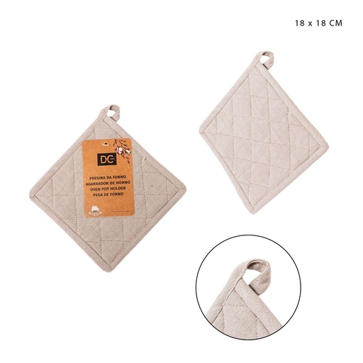 [0229867] Agarrador de cocina cuadrado gris 18x18CM - Accesorios de cocina