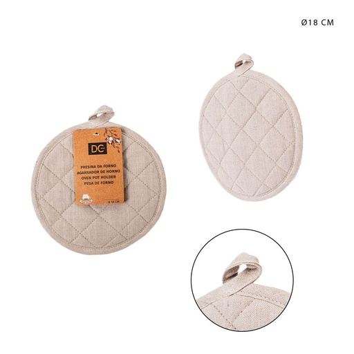 [0229868] Agarrador de cocina redondo gris 18CM - Accesorios de cocina