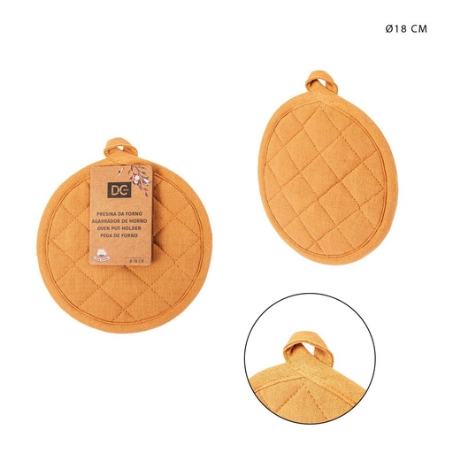 [0229874] Agarrador de cocina redondo beige 18CM - Accesorios de cocina