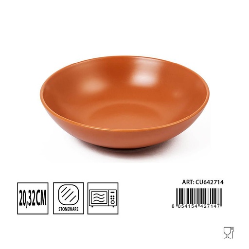 [0229987] Plato hondo caramelo mate 20.32cm