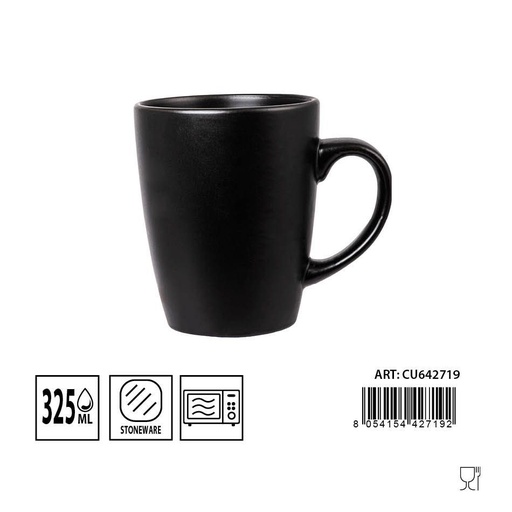 [0229992] Taza mug negro 325ml mate para bebidas