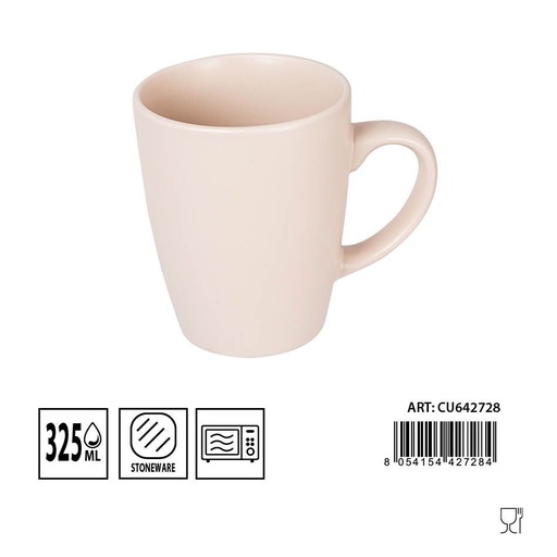 [0230001] Taza mug beige 325ml para desayuno