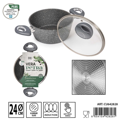 [0231321] Olla de inducción con tapa Vera Petra 24cm para cocina