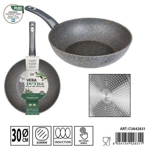 [0231324] Wok gris 32 cm Vera Petra - Utensilios de cocina y sartenes