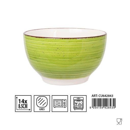 [0231637]  Cuenco de cerámica verde D14 x 8.5 cm - Accesorios de cocina