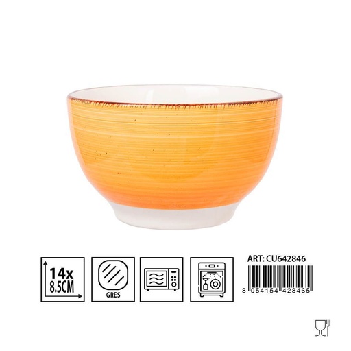 [0231640]  Cuenco de cerámica naranja D14 x 8.5 cm - Accesorios de cocina