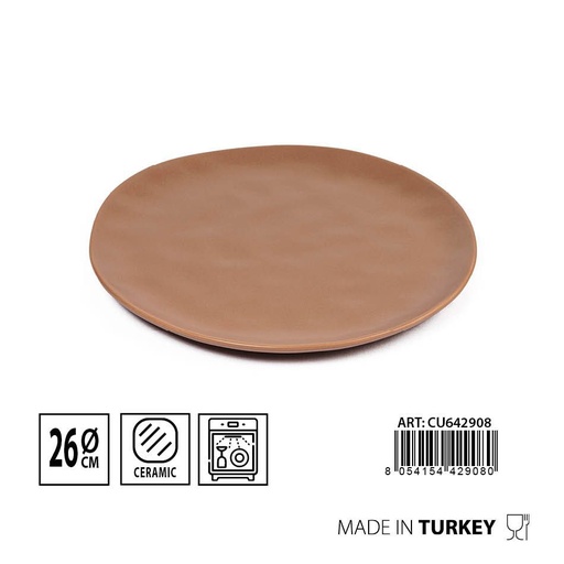 [0231888] Plato plano orgánico de cerámica 26 cm - Cerámica