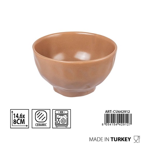 [0231892] Cuenco orgánico beige D14.6 H8cm para cocina