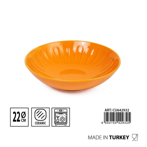[0231912] Plato hondo Badem 22 cm amarillo - Cerámica y vajilla