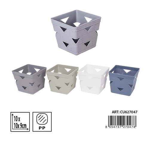 [0234006] Cesta multiusos cuadrada 10x10x9 cm - Artículos de plástico