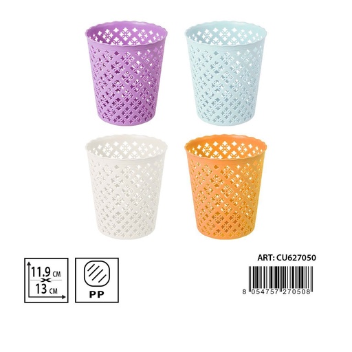 [0234009] Cesta multiusos perforada 11.9X13CM - Artículos de plástico y organización