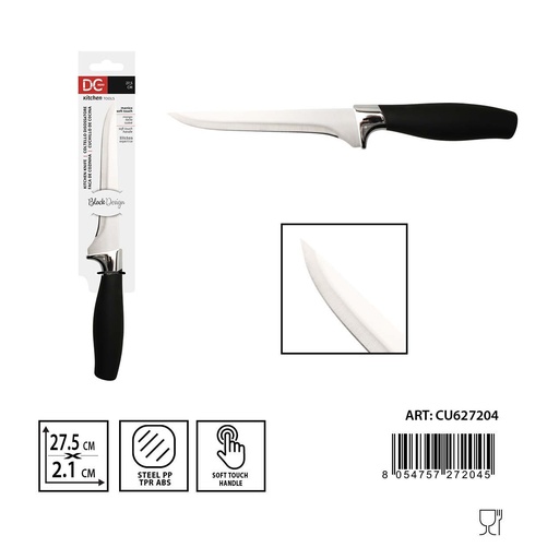[0234695] Cuchillo deshuesador tacto suave 27.5x2.1x2.3cm para cocina
