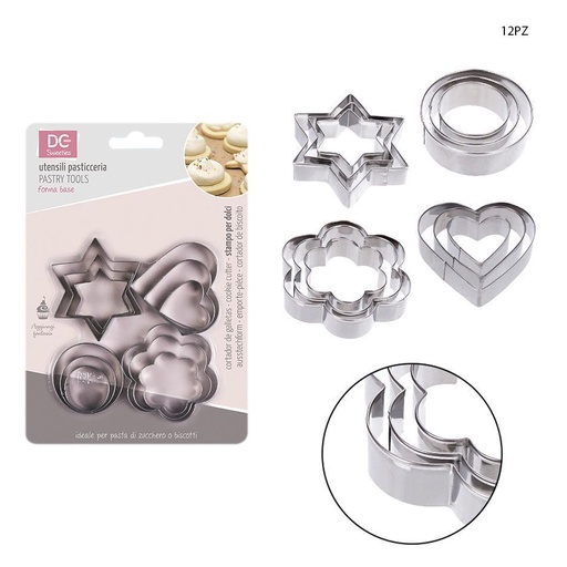 [0147744] Set de moldes para pasteles 12pz - Utensilios de repostería