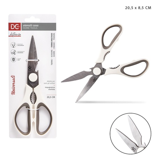 [0148826] Tijeras multiuso bicolor 20.5x8.5cm para cocina y manualidades