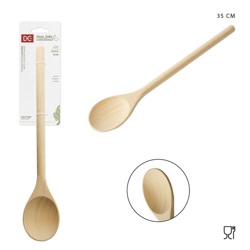 [0150131] Cuchara de madera 35x7cm para cocinar y servir