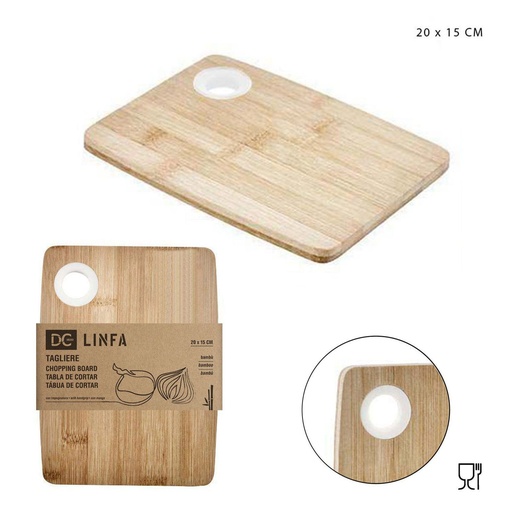 [0150134] Tabla de bambú con empuñadura 20x15cm - Utensilios de cocina