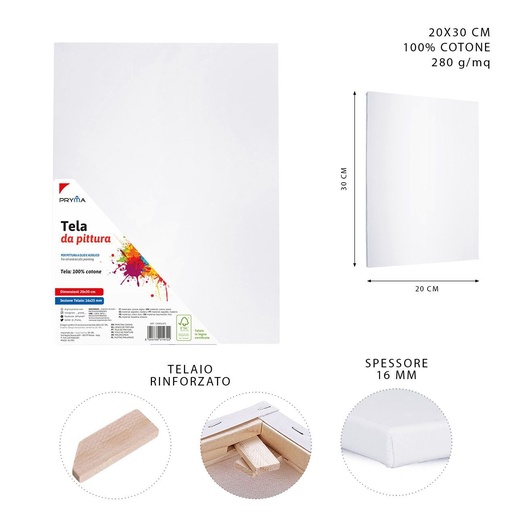 [0151236] Lienzo 20x30x1.6 cm - Marcos para pintura y manualidades