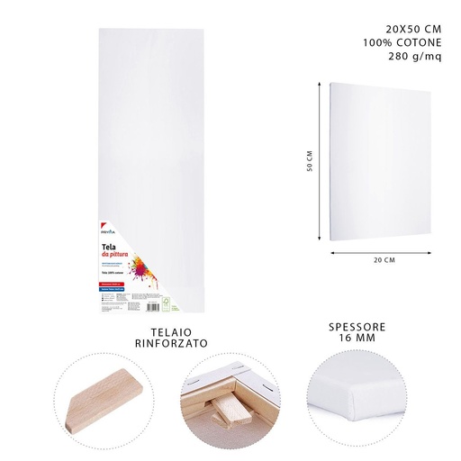 [0151237] Lienzo 20x50x1.6 cm - Materiales de bellas artes