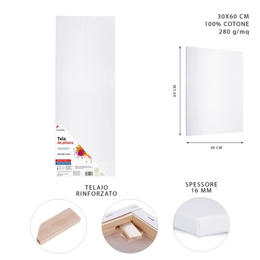 [0151242] Lienzo 30x60x1.6 cm - Material artístico