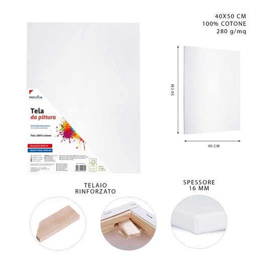 [0151243] Lienzo 40x50x1.6 cm - Marco de canvas para arte