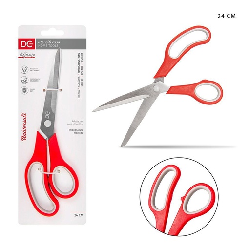 [0151313] Tijeras de uso múltiple 24 cm rojo/gris - Utensilios de cocina