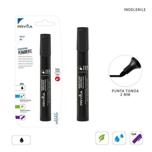 [0151360] Marcador permanente redondo 2 mm negro - Herramientas de escritura