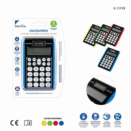 [0202837] Calculadora de 8 dígitos 118x70x10mm - Papelería