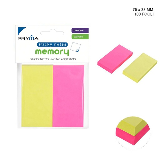 [0202536]  Nota adhesiva 76x35 mm 100 hojas 2 piezas - Papelería