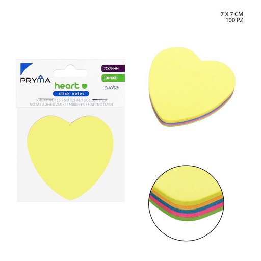 [0202546] Nota adhesiva corazón 70x70mm 100p - Material de oficina y papelería