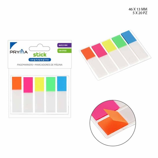 [0202548]  Marcador de página 46x13 mm 100 hojas 5 piezas - Papelería