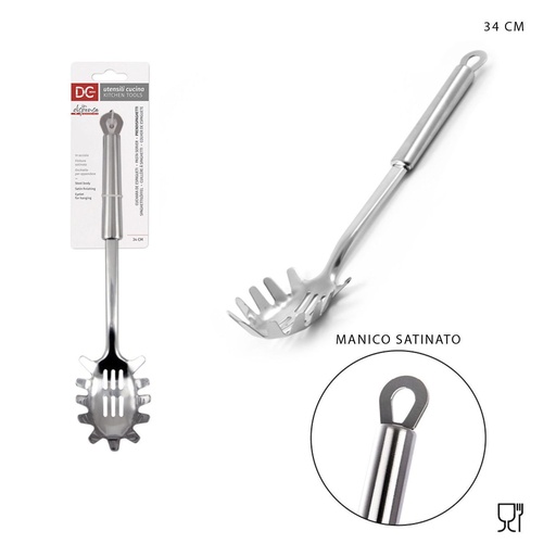 [0203853] Cuchara para espagueti de acero 34x7 cm - Utensilios de cocina