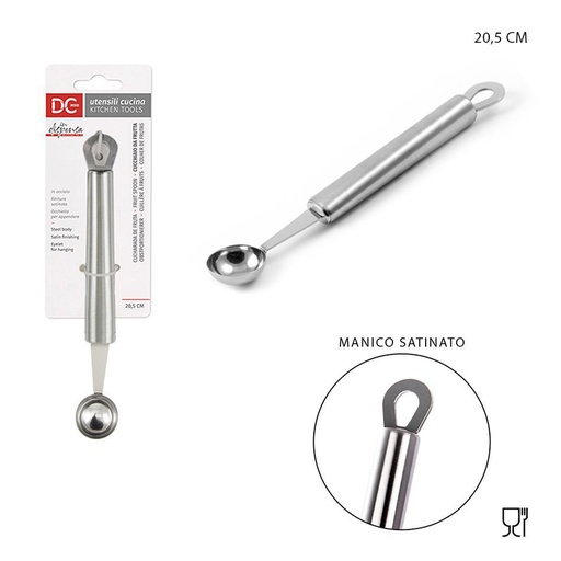 [0203871] Cuchara Frutta de acero satinado 20.5x3 cm - Utensilios de cocina y cucharas decorativas