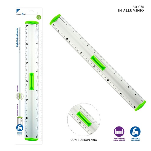 [0205235] Regla de aluminio 30cm para medición y dibujo