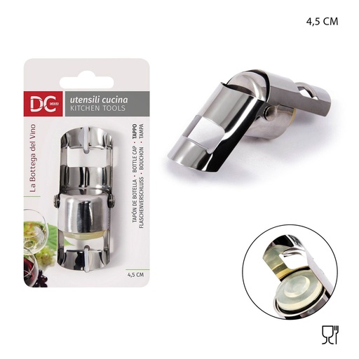 [0205722] Tapa de botella de acero inoxidable 9.5x3.5x4.5 cm - Utensilios de cocina