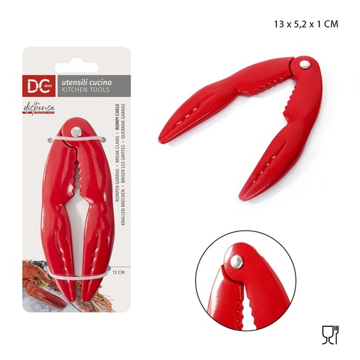 [0205725] Galletas con garras de aluminio 13x5.2x1cm rojo - Utensilios de cocina