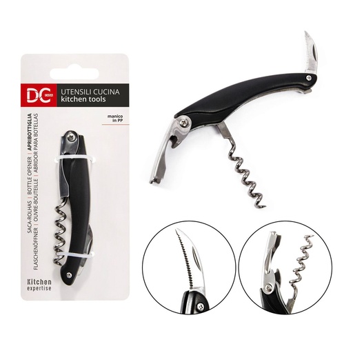 [0205731] Abridor de botellas seahorse negro 11 cm - Utensilios de cocina y abridores