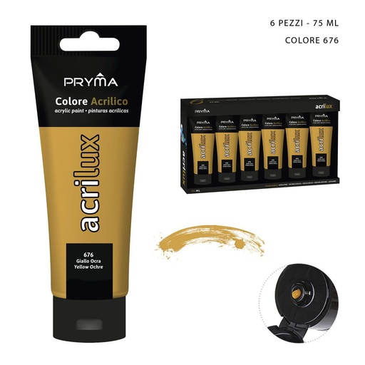 [0206953] Pintura acrílica 75ML N.676 ocre amarillo - Material de arte