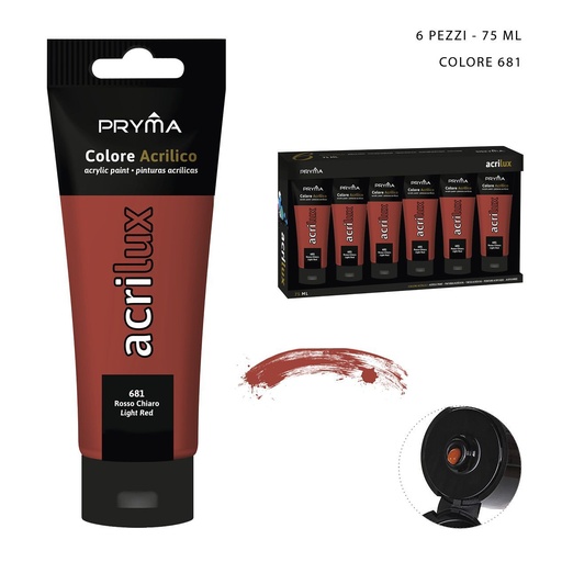 [0206954] Pintura acrílica 75ML N.681 rojo claro - Material de arte