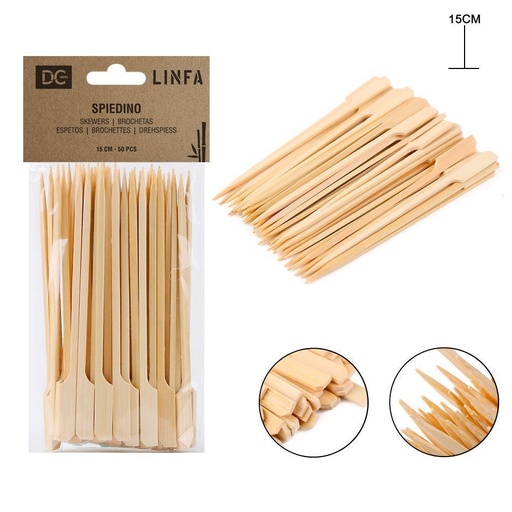 [0206396] Brochetas de bambú 15cm 50pcs para barbacoas