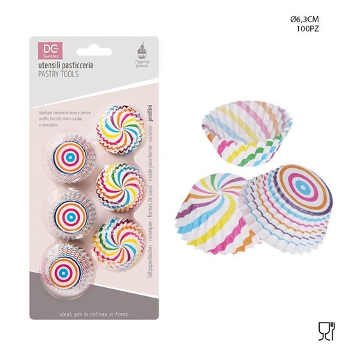 [0207444] Moldes de papel para repostería 6.3cm 100pz - Utensilios de repostería