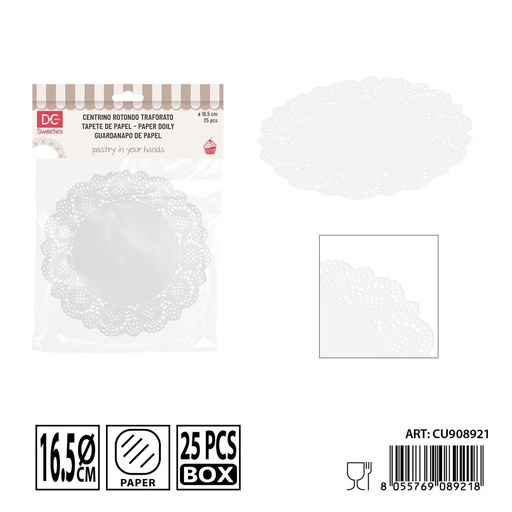 [0207928] Papel para pasteles redondo 16.5 cm 25PZ - Accesorios de repostería